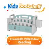 TINSY Front-Facing Kids Book Shelf | Multi-Tier Display | Stable Base | Reading Organizer | Easy Access Books | Classroom or Playroom Storage | Polypropylene Build | Kids Shelf | Green