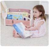 TINSY Front-Facing Kids Book Shelf | Multi-Tier Display | Stable Base | Reading Organizer | Easy Access Books | Classroom or Playroom Storage | Polypropylene Build | Kids Shelf | Pink