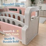 TINSY Front-Facing Kids Book Shelf | Multi-Tier Display | Stable Base | Reading Organizer | Easy Access Books | Classroom or Playroom Storage | Polypropylene Build | Kids Shelf | Pink