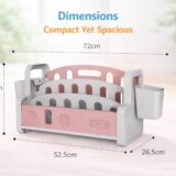 TINSY Front-Facing Kids Book Shelf | Multi-Tier Display | Stable Base | Reading Organizer | Easy Access Books | Classroom or Playroom Storage | Polypropylene Build | Kids Shelf | Pink
