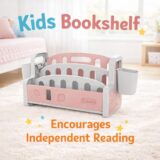TINSY Front-Facing Kids Book Shelf | Multi-Tier Display | Stable Base | Reading Organizer | Easy Access Books | Classroom or Playroom Storage | Polypropylene Build | Kids Shelf | Pink