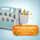 TINSY Front-Facing Kids Book Shelf | Multi-Tier Display | Stable Base | Reading Organizer | Easy Access Books | Classroom or Playroom Storage | Polypropylene Build | Kids Shelf | Green