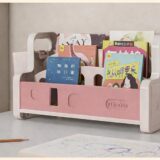 TINSY Front-Facing Kids Book Shelf | Multi-Tier Display | Stable Base | Reading Organizer | Easy Access Books | Classroom or Playroom Storage | Polypropylene Build | Kids Shelf | Pink