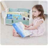 TINSY Front-Facing Kids Book Shelf | Multi-Tier Display | Stable Base | Reading Organizer | Easy Access Books | Classroom or Playroom Storage | Polypropylene Build | Kids Shelf | Green