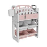 TINSY Storage Book Shelf for Kids | Mixed Compartment Design | Reinforced Frame | Kid-Friendly Height Access | Bedroom Organizer | Boys and Girls | Polypropylene Build | Pink