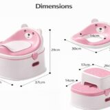 TINSY 3-in-1 Potty Seat | Trainer and Step Stool Combo | Removable Bowl | Anti-Tip Base | Multi-Stage Potty Solution | Portable Child Seat | Pink