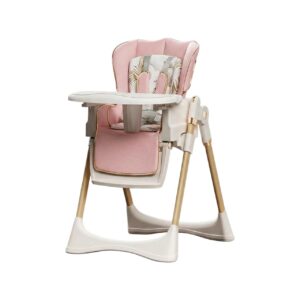 TINSY High Chair Polypropylene Safety Belt Secured Seat | Elevated Dining Support | Heavy-Duty Frame | Tray Lock System | Scratch-Resistant Finish | Boys & Girls 0-5 Years | Pink