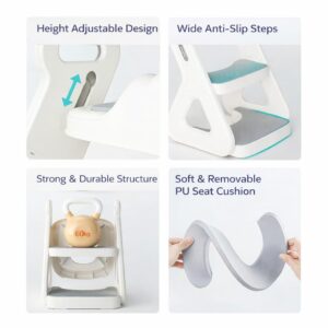 TINSY Premium Baby Potty Training Solutions | Soft PU Leather Comfort | Toddler Toilet Trainer, Potty Seat & Potty Chair | Comfortable, Safe & Easy-to-Clean Design for Kids (Ladder Potty Trainer)