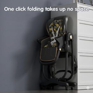 TINSY Classic Baby High Chair | Anti-Skid Base | Feeding Tray Included | Sturdy Frame | Adjustable Tray | Safe Seating | Polypropylene Build | Kids High Chair | Infant Toddler | Black