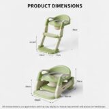 TINSY Potty Training Toilet Seat with Step Stool Ladder for Boys and Girls,Toddler Kid Children Toilet Training Seat Chair with Handles,Height Adjustable,Non-Slip Wide Step