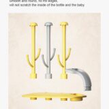 TINSY Baby Bottle Drying Rack | Polypropylene Feeding Bottle Stand | Airflow Drain Tray | Multi Accessory Holder for Nipples Caps Teats | Kitchen Counter Organizer | Infant Storage Rack | Brown