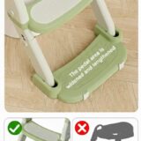 TINSY Potty Training Toilet Seat with Step Stool Ladder for Boys and Girls,Toddler Kid Children Toilet Training Seat Chair with Handles,Height Adjustable,Non-Slip Wide Step