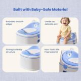 TINSY 3-in-1 Potty Seat | Trainer and Step Stool Combo | Removable Bowl | Anti-Tip Base | Polypropylene Material | Multi-Stage Potty Solution | Portable Child Seat | Blue