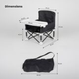 TINSY Foldable Baby Beach Chair | Lightweight Outdoor Seat | Stable Frame | Compact Foldable Design | Portable Kids Chair | Travel Friendly | Black