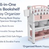 TINSY Storage Book Shelf for Kids | Mixed Compartment Design | Reinforced Frame | Kid-Friendly Height Access | Bedroom Organizer | Boys and Girls | Polypropylene Build | Pink