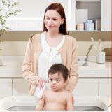 T﻿INSY Baby Changing Station with Bath Tub and Storage | Waterproof Top Panel | Elevated Frame | Nursery Organizer | Easy Cleaning | Infant Changing Table | Compact Design | White