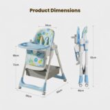 TINSY Baby High Chair Polypropylene Infant Feeding Seat | Safety Harness Belt | Detachable Feeding Tray | Wide Leg Support Frame | Toddler Dining Chair | Child Mealtime Seating Furniture