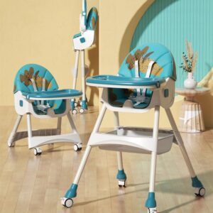 TINSY Feeding High Chair | Adjustable Safety Straps for Secure Seating | Stable Reinforced Legs | Easy-Clean Tray | Comfort Backrest | Compact Design | 0-5 Years | Green