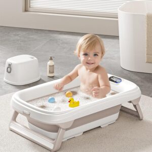 TINSY Premium Baby Bath Tub | Anti-Skid Base | Lightweight Body | Spacious Interior | Easy Cleaning | Infant Toddler Bathing Seat | Stable Design | White