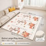TINSY Ocean & Adventure Extra Thick Baby Play Mat (1 cm) – 180 × 150 cm Reversible Foldable Foam Playmat, Non-Toxic Waterproof Crawling Mat, Anti-Slip Cushion Floor Mat for Babies & Toddlers