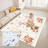 TINSY Ocean & Adventure Extra Thick Baby Play Mat (1 cm) – 180 × 150 cm Reversible Foldable Foam Playmat, Non-Toxic Waterproof Crawling Mat, Anti-Slip Cushion Floor Mat for Babies & Toddlers