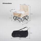 TINSY Foldable Baby Beach Chair | Lightweight, Travel-Friendly Outdoor Seat | Includes Travel Bag | Durable Stable Frame | Compact & Easy to Carry (White, Supports Up to 12 kg)