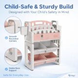 TINSY Storage Book Shelf for Kids | Mixed Compartment Design | Reinforced Frame | Kid-Friendly Height Access | Bedroom Organizer | Boys and Girls | Polypropylene Build | Pink