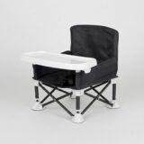 TINSY Foldable Baby Beach Chair | Lightweight Outdoor Seat | Stable Frame | Compact Foldable Design | Portable Kids Chair | Travel Friendly | Black