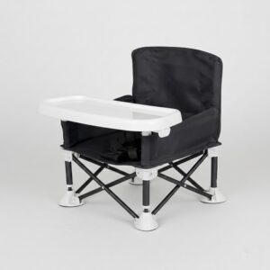 TINSY Foldable Baby Beach Chair | Lightweight Outdoor Seat | Stable Frame | Compact Foldable Design | Portable Kids Chair | Travel Friendly | Black