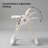 TINSY Feeding Chair Polypropylene Detachable Tray | Stable Foot Support | Compact Frame Layout | Smooth Edge Finish | Removable Tray Plate | Kids High Chair | Modern Finish | White