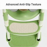TINSY Potty Training Toilet Seat with Step Stool Ladder for Boys and Girls,Toddler Kid Children Toilet Training Seat Chair with Handles,Height Adjustable,Non-Slip Wide Step