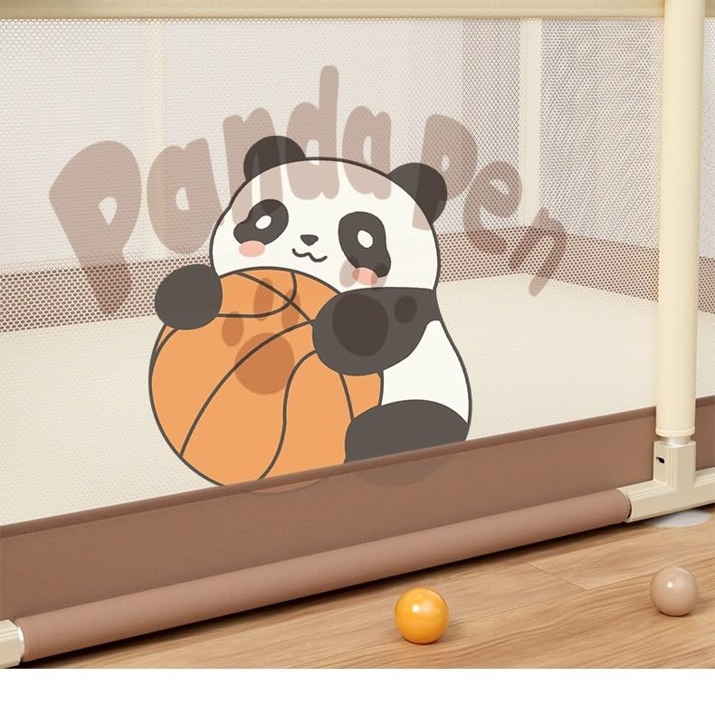 TINSY Large Fabric Playpen 180 x 200 cm for Toddlers & Kids up to 5 Years | Playard with Balls and 2 Grasp Rings | Safe Playard | Indoor Play Area | Zipper Access Entry | Mesh Ventilation | No Mat