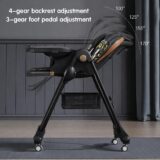 TINSY Classic Baby High Chair | Anti-Skid Base | Feeding Tray Included | Sturdy Frame | Adjustable Tray | Safe Seating | Polypropylene Build | Kids High Chair | Infant Toddler | Black
