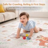 TINSY Ocean & Adventure Extra Thick Baby Play Mat (1 cm) – 180 × 150 cm Reversible Foldable Foam Playmat, Non-Toxic Waterproof Crawling Mat, Anti-Slip Cushion Floor Mat for Babies & Toddlers