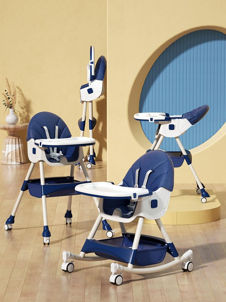 TINSY Feeding High Chair | Adjustable Safety Straps for Secure Seating | Stable Reinforced Legs | Easy-Clean Tray | Comfort Backrest | Compact Design | 0-5 Years | Dark Blue TINSY Feeding High Chair | Adjustable Safety Straps for Secure Seating | Stable Reinforced Legs | Easy-Clean Tray | Comfort Backrest | Compact Design | 0-5 Years | Dark Blue