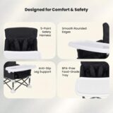 TINSY Foldable Baby Beach Chair | Lightweight Outdoor Seat | Stable Frame | Compact Foldable Design | Portable Kids Chair | Travel Friendly | Black