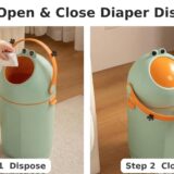 TINSY Diaper Disposal Bin | Polypropylene Nappy Waste Container | Odour Seal Lid | Removable Inner Pail | Baby Care Dustbin | Nursery Hygiene Bucket | Infant Waste Holder with Handle