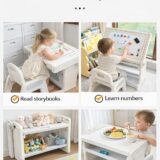 TINSY Kids Study Table Set with Chair, 4 in 1 Multifunctional Desk Set for 2+ Years Kids