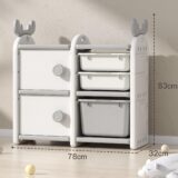 TINSY Kids Wardrobe with Side Shelves, Multi-Purpose Storage Cabinet for Clothes, Toys & Books, Open Organizer for Kids Room, Nursery & Bedroom, Space-Saving Kids Furniture