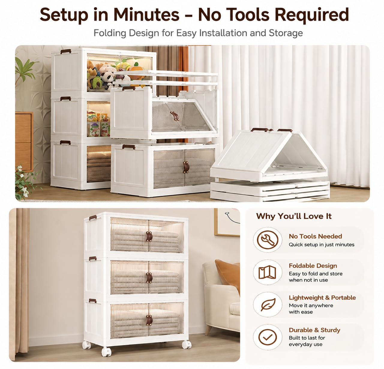 Tinsy 3-in-1 Kids Push Cart & Rolling Toy Storage Box