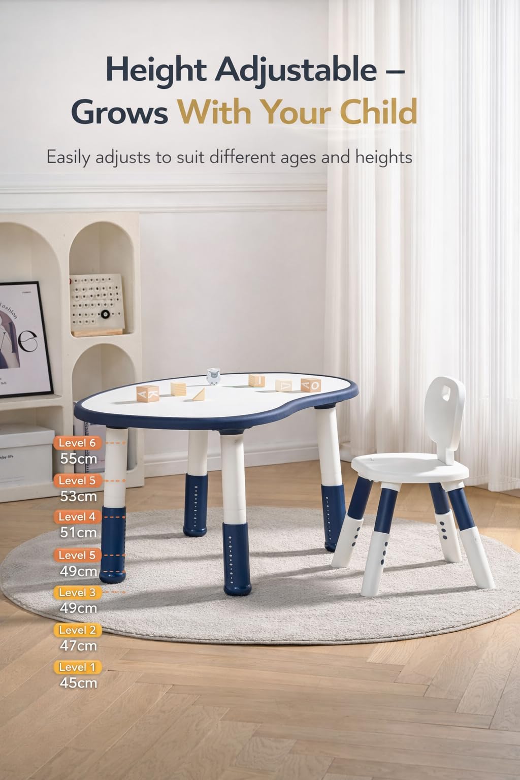 TINSY Kids Table & Chair Set with Storage | Multi-Purpose Study Desk for Kids, Drawing, Reading & Activity Table | Sturdy, Safe & Durable Furniture for Playroom, Bedroom & Learning