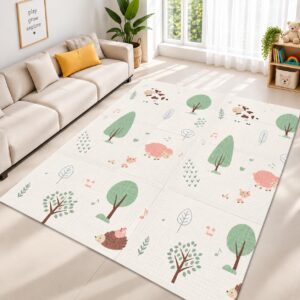 TINSY Ocean & Adventure Extra Thick Baby Play Mat (1 cm) – 180 × 150 cm Reversible Foldable Foam Playmat, Non-Toxic Waterproof Crawling Mat, Anti-Slip Cushion Floor Mat for Babies & Toddlers