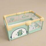 TINSY Fabric Playpen Space-Efficient Safety Enclosure | Steel Support Frame | Mesh Viewing Panels | Secure Zip Entry | Indoor Play Area | Baby Playpen | Toddler Fence