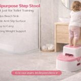TINSY 3-in-1 Potty Seat | Trainer and Step Stool Combo | Removable Bowl | Anti-Tip Base | Multi-Stage Potty Solution | Portable Child Seat | Pink