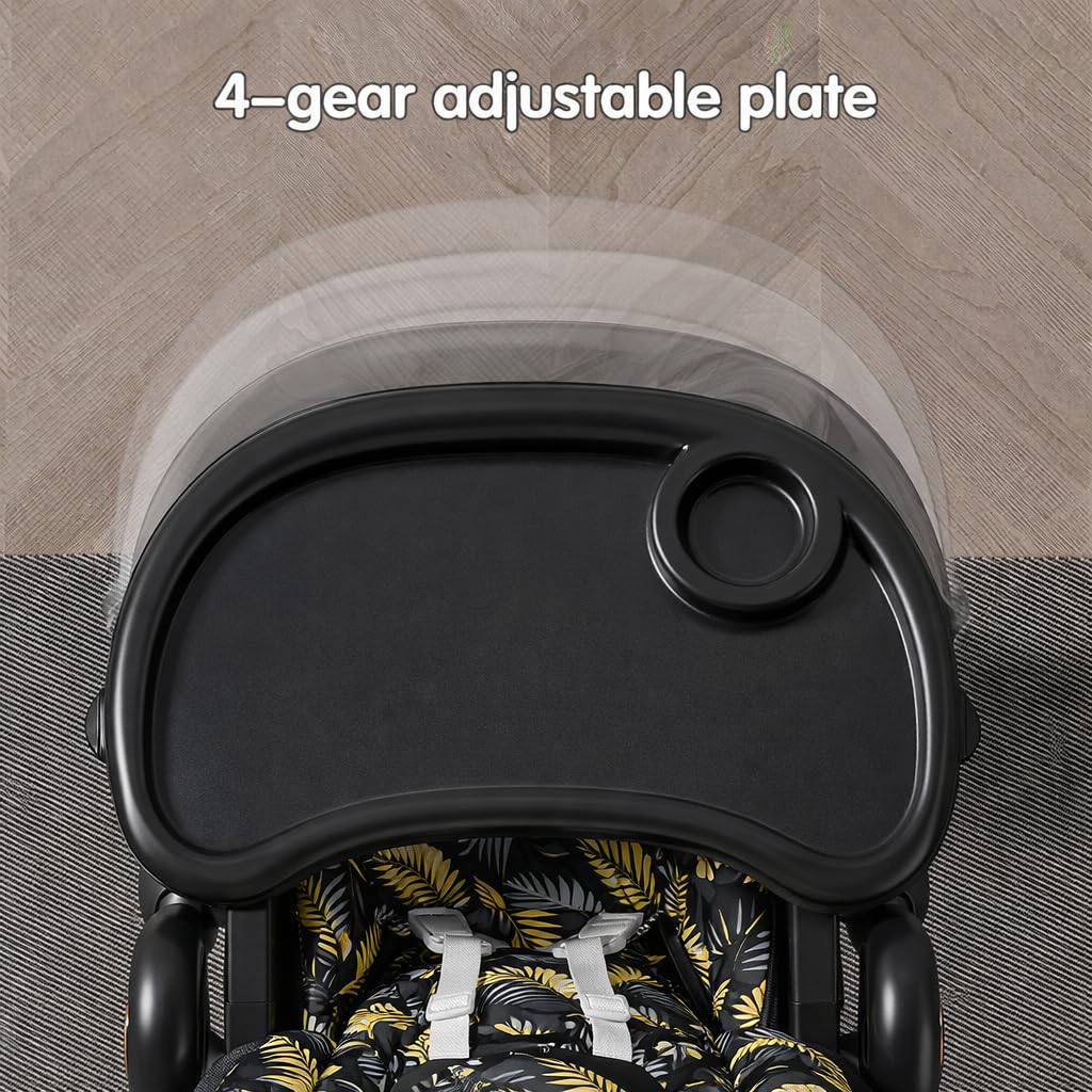TINSY Classic Baby High Chair | Anti-Skid Base | Feeding Tray Included | Sturdy Frame | Adjustable Tray | Safe Seating | Polypropylene Build | Kids High Chair | Infant Toddler | Black
