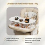 TINSY High Chair Polypropylene Safety Belt Secured Seat | Elevated Dining Support | Heavy-Duty Frame | Tray Lock System | Scratch-Resistant Finish | Boys & Girls