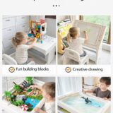 TINSY Kids Study Table Set with Chair, 4 in 1 Multifunctional Desk Set for 2+ Years Kids