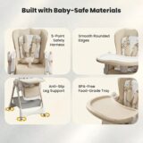 TINSY High Chair Polypropylene Safety Belt Secured Seat | Elevated Dining Support | Heavy-Duty Frame | Tray Lock System | Scratch-Resistant Finish | Boys & Girls