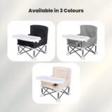 TINSY Foldable Baby Beach Chair | Lightweight Outdoor Seat | Stable Frame | Compact Foldable Design | Portable Kids Chair | Travel Friendly | Black