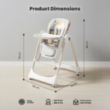 TINSY Feeding Chair Polypropylene Detachable Tray | Stable Foot Support | Compact Frame Layout | Smooth Edge Finish | Removable Tray Plate | Kids High Chair | Modern Finish | White